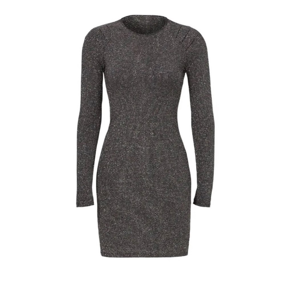 Opening Ceremony Cleo Glitter Long Sleeve Mini Sheath Dress NWT